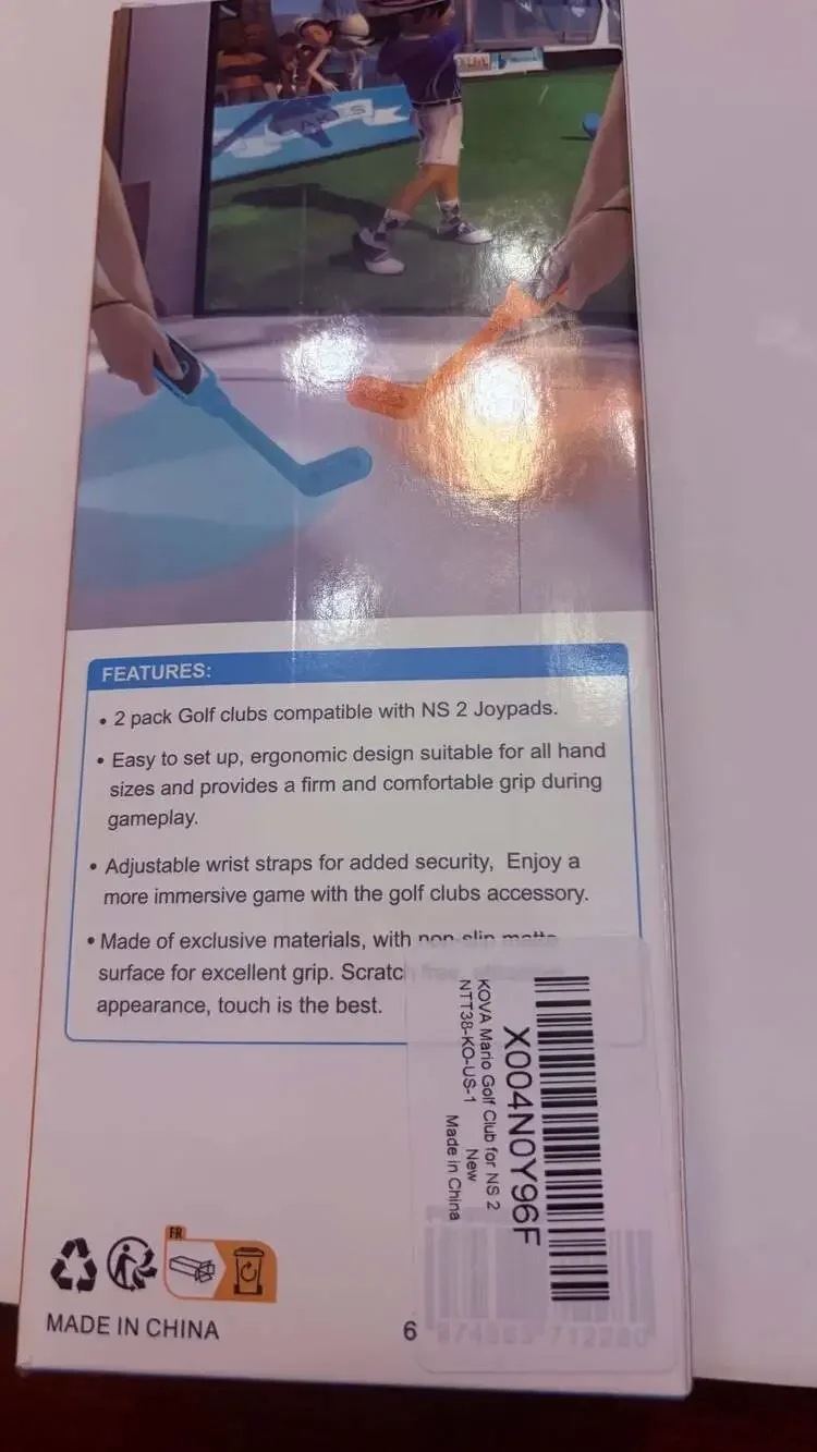 Golf Club Attachment for Nintendo Switch 2 Joy-Con Controllers 2Pack Blue Orange